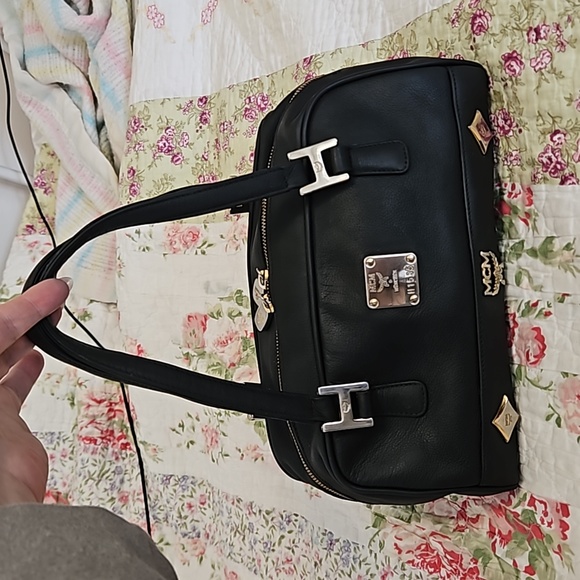 MCM Handbags - MCM Refurbished Matte Black Leather Boston Bag